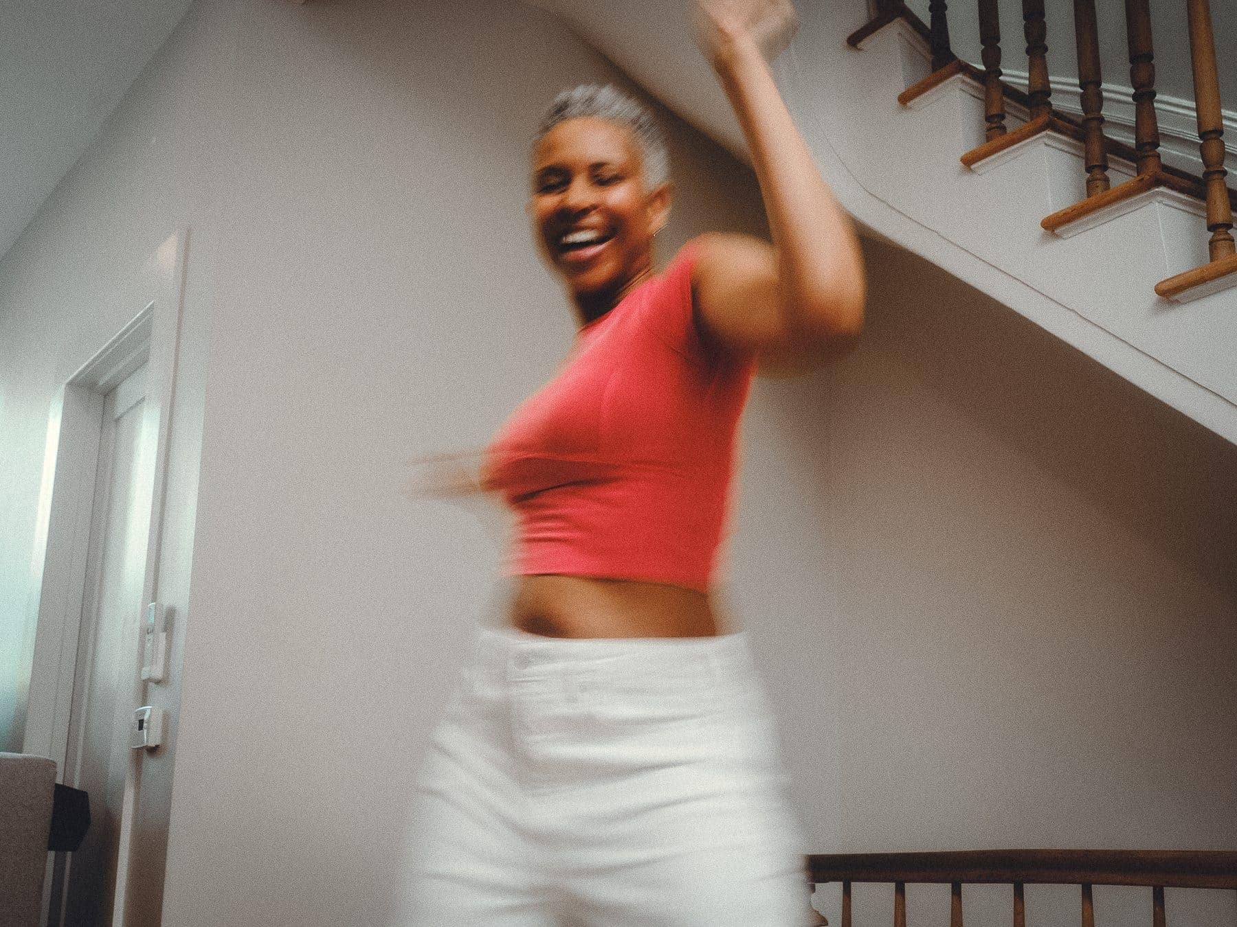 A dancer caught in motion